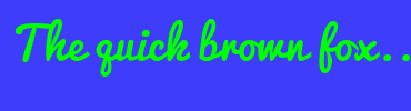 Image with Font Color 00FF00 and Background Color 3E3EFA